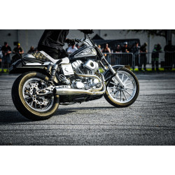 PartzBiz HD 930-01200 - Sawicki Speed Shop แปรงสแตนเลส 2 เป็น 1 ท่อไอเสีย Harley Dyna FXD
