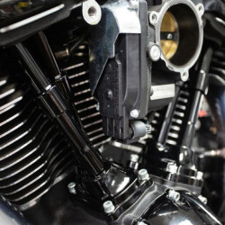 PartzBiz HD 930-0137 - Black S&S Quickee Adjustable Pushrods Covers Kit Harley 17-21 Touring Softail M8