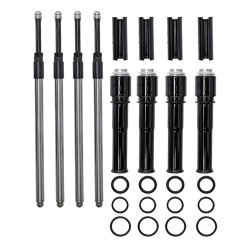 PartzBiz HD 930-0143 - Black S&S Quickee EZ Install Adjustable Pushrods Cover Kit 99-17 Harley Twin Cam