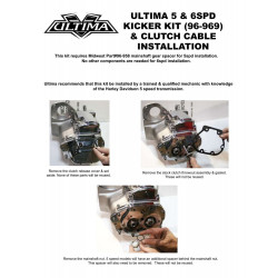 PartzBiz HD 96-969 - Ultima 6 5 Speed Transmission Kicker Conversion Kit Kick Starter Start Harley