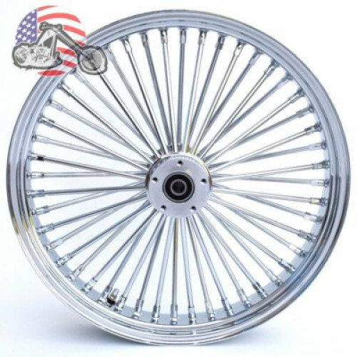 PartzBiz HD: 3462847-Chrome 21 3.5 46 Fat Daddy King Spoke Front Wheel Rim Harley Touring Dual Disc