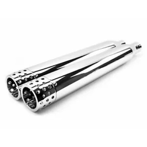 PartzBiz HD: 3442466-4‚” ท่อไอเสียท่อสลิปออน Chrome Swiss Cheese เจาะ Harley Touring 17+ PartzBiz HD: 3442466-4‚” ท่อไอเสียท่อสลิปออน Chrome Swiss Cheese เจาะ Harley Touring 17+
