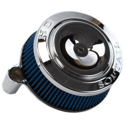 PartzBiz HD ACMSUCKERCHROMEKIT-2C - HD Softail Chrome Billet Big Sucker Air Cleaner Intake Filter Cover Kit Harley