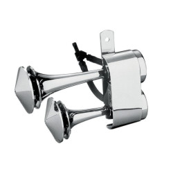 PartzBiz HD AHHD - Rivco Chrome Air Horn System Horns Harley Davidson Touring Softail Dyna Custom