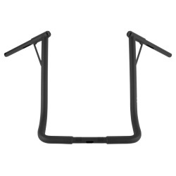 PartzBiz HD B12-7006TB - Burly Louie B 1-1/4” Ape Handlebars 19” Black Harley Notched Slotted Drilled