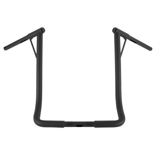 PartzBiz HD: 3488354-Burly Louie B 1-1/4” Ape Handlebars 19” Black Harley Notched Slotted Drilled