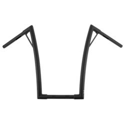 PartzBiz HD B12-7008TB - Burly Louie 1-1/4” Ape Handlebars 12” Matte Black Harley Notched Slotted Drilled