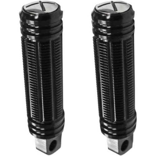 PartzBiz HD: 3444519-Burly Black Aluminum CNC Stash Foot Pegs Harley Softail Sportster Dyna Touring
