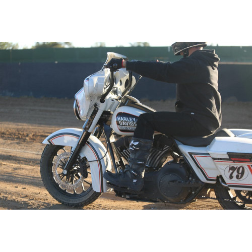 PartzBiz HD: 3446740-Burly Brand Black MX Floorboards Rider Harley Harley Touring Softail Dyna 84-18