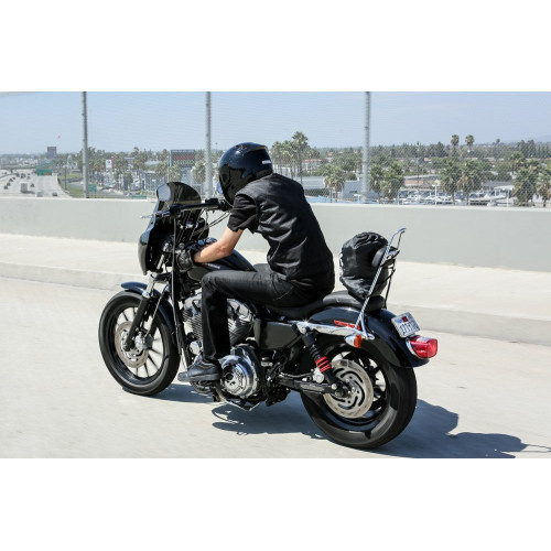 PartzBiz HD: 3444566-Burly Chrome Tall 20” Tall Sissy Bar Backrest One-Piece Harley Dyna 2006-2017