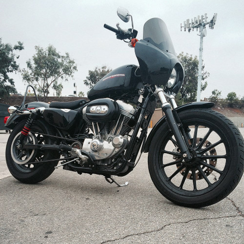 PartzBiz HD: 3446703-Burly Brand Black 13 Stiletto Lifted Shocks Harley Sportster Café Scrambler 86Up