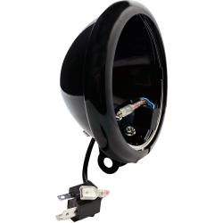 PartzBiz HD CD-18ST-BUCKET - Custom Dynamics 5-3/4‚” อะแดปเตอร์สายไฟถังไฟหน้าสีดำ 2018+ Harley Softail
