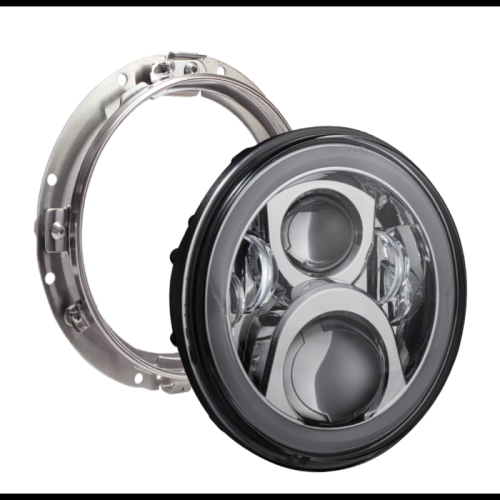 PartzBiz HD: -Custom Dynamics Chrome LED Halo 7" Headlamp w/ Mounting Ring Harley 94-13