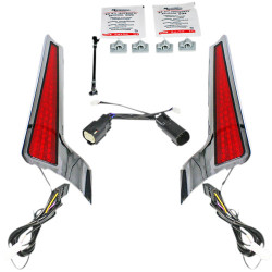 PartzBiz HD CD-FASCIA-HD-RC - Chrome Fascia Led Light Panels w/Red Lens