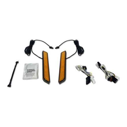 PartzBiz HD: -Custom Dynamics LED Front Fork Lightz Amber Lens Black Harley FLH/T 97-13 CD-FORK-BCM-AB 2040-2651 20402651 electra road street glide king tri trike touring best for buy