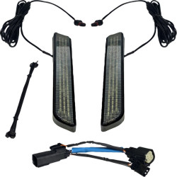 PartzBiz HD CD-FORK-SS6-SB - Custom Dynamics LED Front Fork Lightz Smoke Lens Black Harley FLH/T X 10-13 CD-FORK-BCM-SB 2040-2657 20402657 electra road street glide king tri trike touring best for buy
