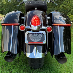 PartzBiz HD CD-INDBAG-SWN-R - Custom Dynamics Red  Low Profile Bagz Saddle Bag Lights Indian Touring 19-20