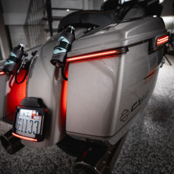 PartzBiz HD CD-LATCH-BCM-S - Custom Dynamics Saddlebag Latch LED Light Reflector Kit Harley Touring CVO 14-Up Road Glide Street Glide Road King CVO Rear Saddle bag Lights Upgrade Replacement Harley 