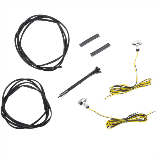 PartzBiz HD: -Custom Dynamics Chrome Micro Bullet Amber LED Front Turn Signals Universal