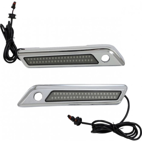 PartzBiz HD: -Custom Dynamics Saddlebag Latch LED Accent Lights Smoke Chrome Harley Touring 14+
