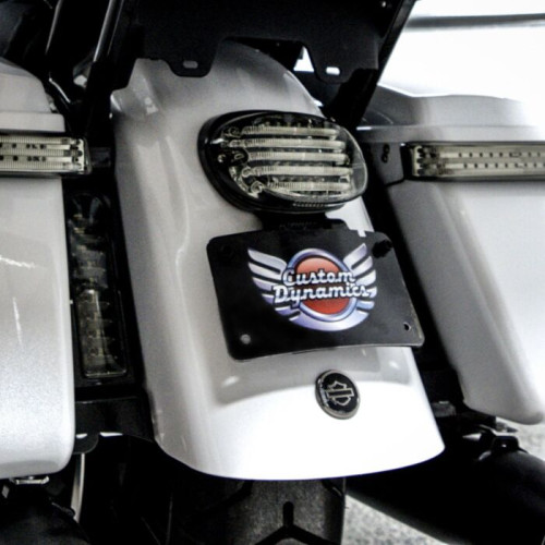 PartzBiz HD: -Custom Dynamics CD-TLLP-KIT-C Chrome License Plate Relocation Kit Harley Touring 14-20 2030-1522 20301522 best for replacement harley part electra road street glide king ultra aftermarket holder frame tour pak