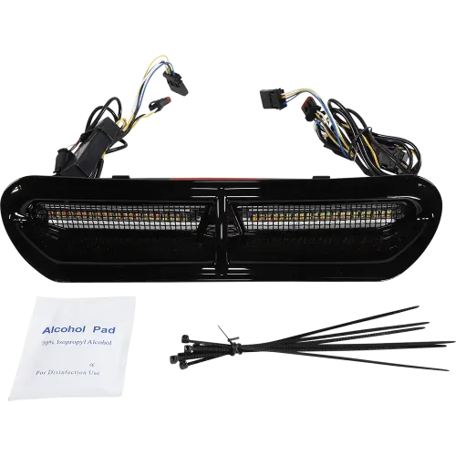 PartzBiz HD: -Custom Dynamics Chrome Genesis 4 All-In-One Dynamic LED Fairing Vent Insert Harley Batwing 14-Up