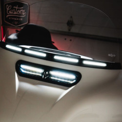 PartzBiz HD CD-WT2-14-C - Custom Dynamics Genesis 4 Smoke LED Windshield Black Trim Harley Batwing 14-Up PartzBiz HD CD-WT2-14-C - Custom Dynamics Genesis 4 Smoke LED Windshield Black Trim Harley Batwing 14-Up