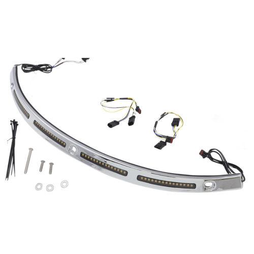 PartzBiz HD: -Custom Dynamics Genesis 4 Smoke Sequential LED Windshield Trim Black Harley 14-Up