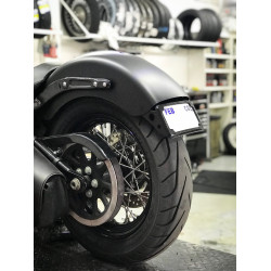 PartzBiz HD CV4665B - Cycle Vision Black Curved License Plate Tag Light Frame Harley 18+ Softail FLSL
