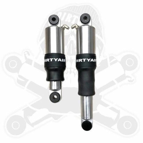 PartzBiz HD: 3450042-Dirty Air Raw Rear Aluminum Air Ride Shocks Suspension Pair Kit Harley Dyna 91+