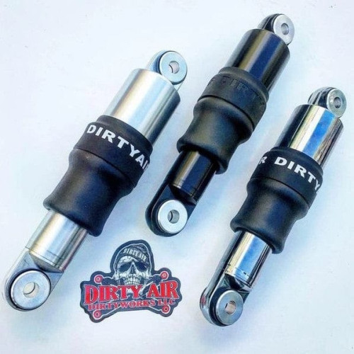 PartzBiz HD: 3491341-Dirty Air 4” Aluminum Shocks Pair Rear Set Chrome Adjustable Harley Touring OE