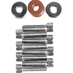 PartzBiz HD DS-190813 - Drag Rocker Box Socket Bolt Flat Kit Chrome Knurled Harley Sportster XL 86-03
