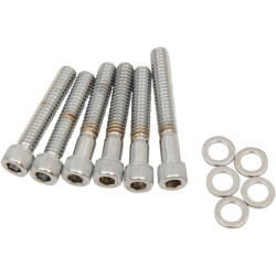 PartzBiz HD DS-190866 - Drag Camshaft Cover Bolt Set Chrome Knurled Socket Harley Big Twin 87-92 Evo