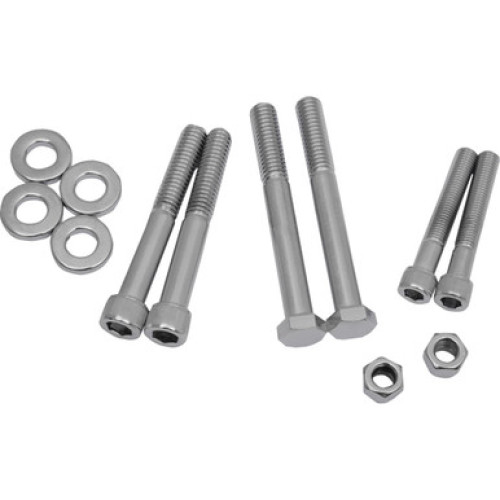 PartzBiz HD: 3488896-Drag Motor Mount Bolt Set Kit Chrome Knurled Socket Harley Softail Dyna 91-99