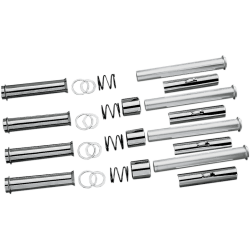 PartzBiz HD DS-193760 - Drag Pushrod Tube Kit Package Chrome Harley Big Twin 66-79 Shovelhead