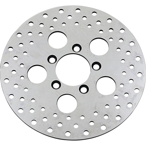 PartzBiz HD: 3488707-Vintage Drilled Front Brake Rotor Polished Stainless 10” Harley Softail XL 66-84