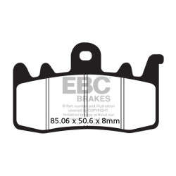 PartzBiz HD FA409V - EBC Semi-Sintered Brake Pads Set Copper 0.6 Rating Harley V-Rod Touring 06-21