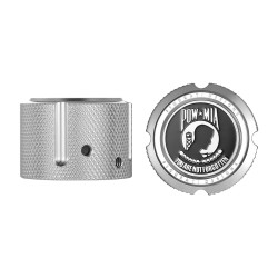 PartzBiz HD FD50-FAC-SS - Figurati POW MIA Front Axle Cover Stainless Kit 25mm Harley Big Twin XL XG 07+
