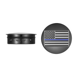 PartzBiz HD FD71-AFBL-BLK - Figurati Swing Arm Cover Kit Pair Black Blue Line USA Flag Harley Touring 65-23