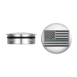 PartzBiz HD FD72-AFGL-SS - Figurati Swing Arm Cover Kit Pair Steel Green Line USA Flag Harley Touring 65-23