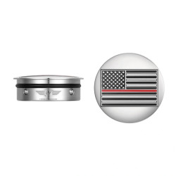 PartzBiz HD FD73-AFRL-SS - Figurati Swing Arm Cover Kit Pair Steel Red Line USA Flag Harley Touring 65-23