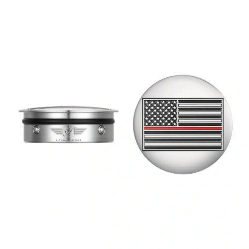 PartzBiz HD: 3485655-Figurati Swing Arm Cover Kit คู่เหล็ก Red Line USA Flag Harley Touring 65-23
