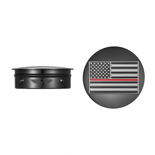 PartzBiz HD: 3485657-Figurati Swing Arm Cover Kit Pair Black Red Line USA Flag Harley Touring 65-23