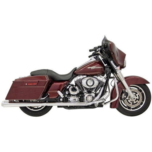 PartzBiz HD: 3490726-Bassani Megaphone Slip On Mufflers Chrome Tapered Pipes Harley Touring 99-16