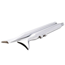 PartzBiz HD FT17-C - 36‚” ท่อไอเสีย Chrome Fishtail บนท่อไอเสีย 17-22 Harley Touring Bagger