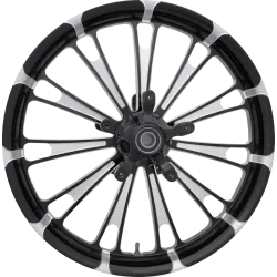 PartzBiz HD FUL-213-BC-ABST - Coastal Moto Fuel Front Wheel Rim Black Cut 21 x 3.25” DD ABS Harley Touring 08+