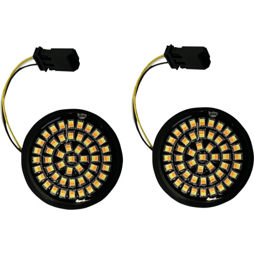 PartzBiz HD: -Custom Dynamics Genesis 4 Amber White No Halo LED Turn Signal Inserts CVO 16-20 GEN-4-AW-JAE 2020-1908 20201908 free harley touring electra road street glide king Harley light replacement upgrade touring softail