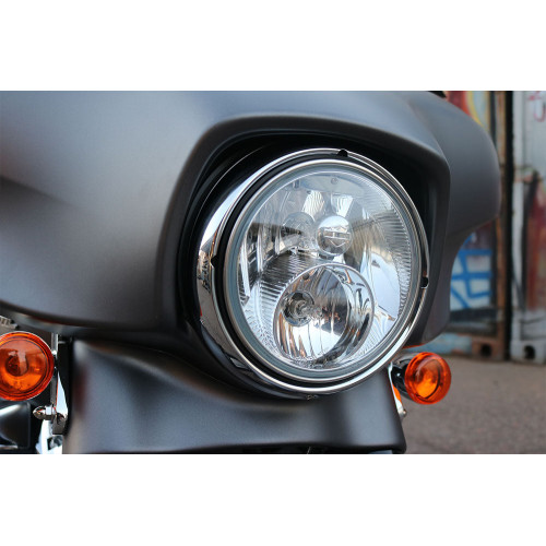 PartzBiz HD: 3476810-Black Headlight Correction Ring Plastic Bolt On Electra Glide Harley 84-99 Evo