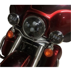 PartzBiz HD HW195002-HW195204 - Hogworkz 7‚” ไฟหน้า Daymaker LED สีขาว ไฟเสริมสีดำ Harley Touring