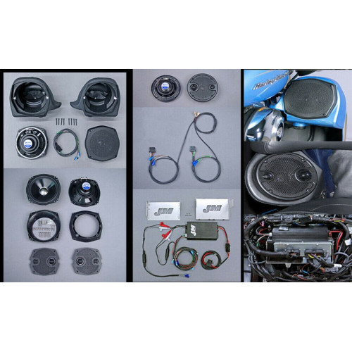 PartzBiz HD: 3467375-JM Performance 400w Amp 7.25” 5.25” Upper Lower Rear Speakers Harley Ultra 0